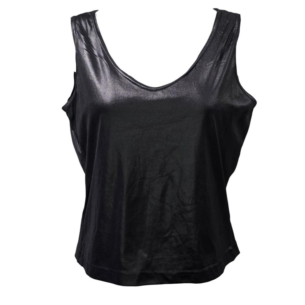 Vintage Metallic Black party tank top